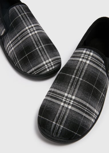 Black Check Slippers