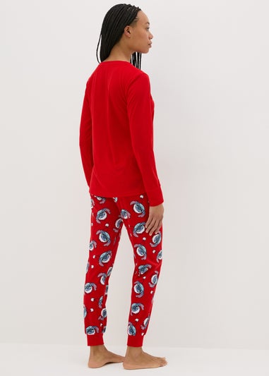 Winter Poem Christmas Stitch Red Pyjama Set