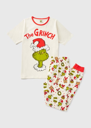 Unisex Grinch Cream Christmas Family Pyjama Set