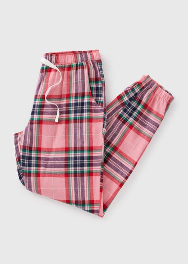 Pink Check Woven Pyjama Bottoms