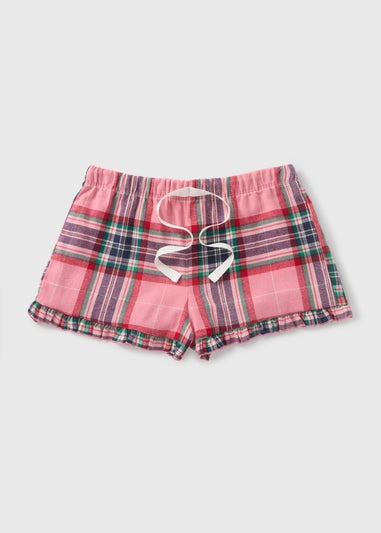 Pink Check Woven Pyjama Shorts