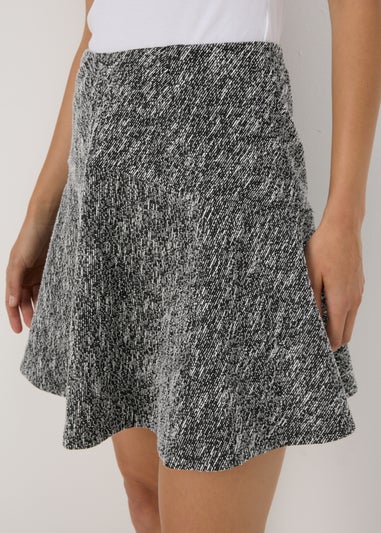 Black Boucle Mini Skirt