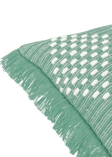 furn. Green Kadie PET Woven Outdoor Filled Cushion (45 x 45 x 8cm)