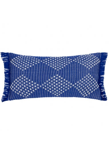 furn. Cobalt Kadie PET Woven Outdoor Filled Cushion (30 x 60 x 8cm)