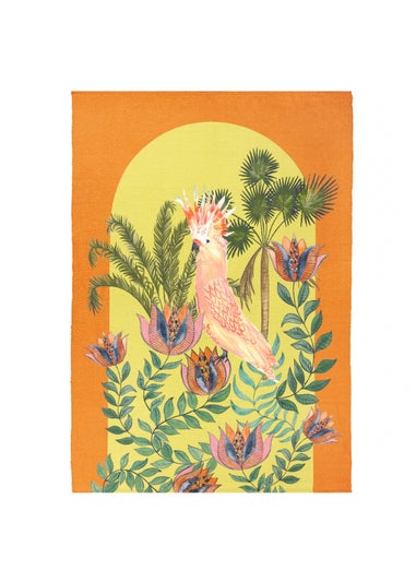 Wylder Orange Cockatoo Outdoor Washable Rug (120 x 170cm)