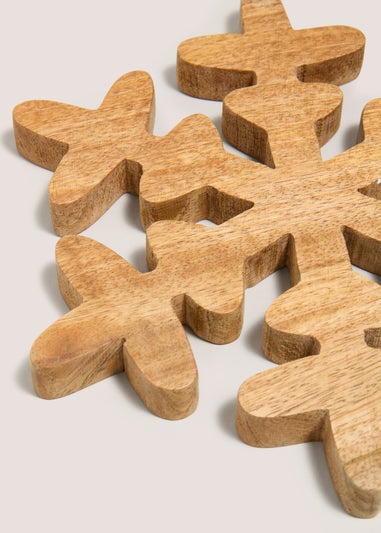 Mango Wood Snowflake Trivet