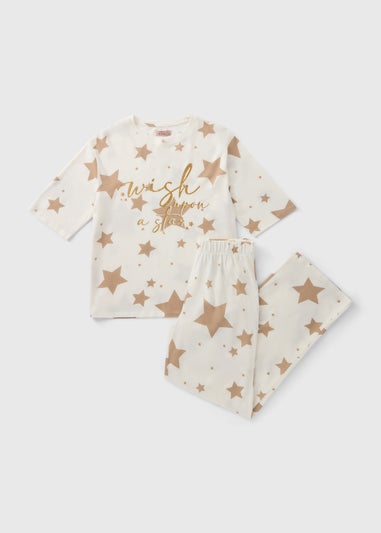 Cream Star Print Pyjama Set