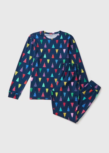 Navy Unisex Christmas Tree Pyjamas