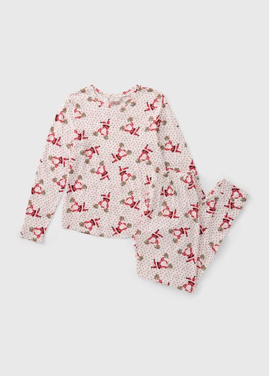 Cream Dancing Santa Family Pyjama Set