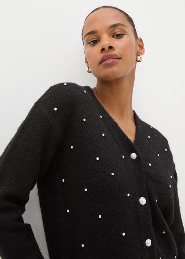 Black Embellished Cardigan