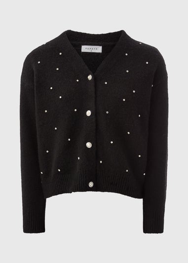 Black Embellished Cardigan