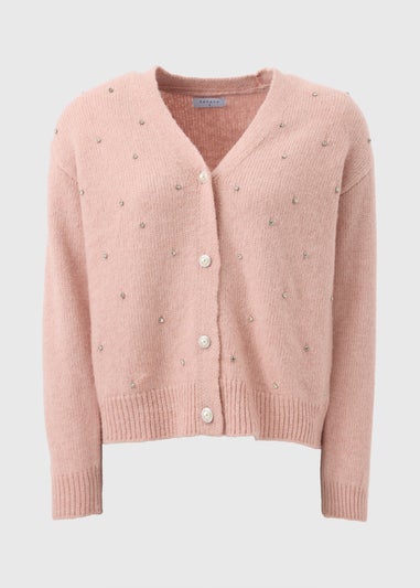 Pink Embellished Cardigan