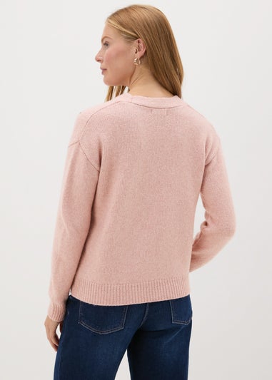 Pink Embellished Cardigan