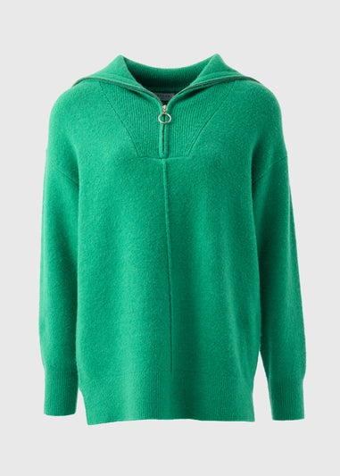 Green Knitted Half Zip