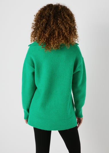 Green Knitted Half Zip