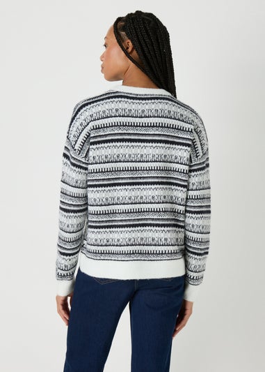 Monochrome Knitted Fairisle Jumper