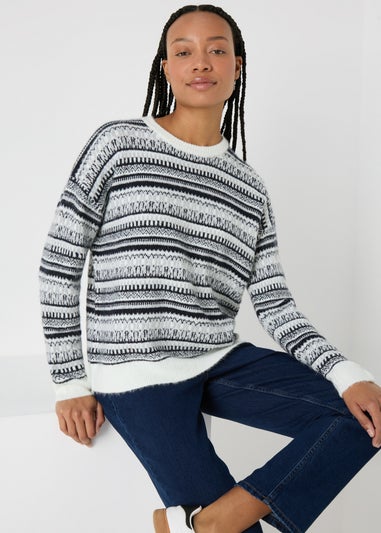 Monochrome Knitted Fairisle Jumper