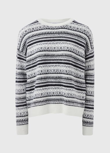 Monochrome Knitted Fairisle Jumper