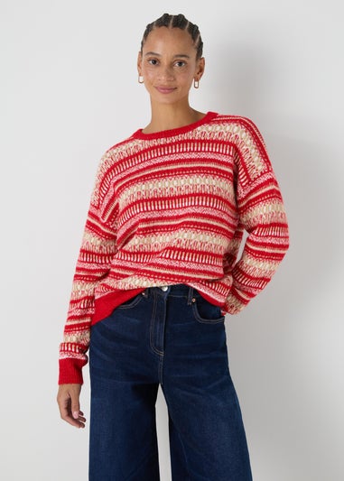 Red Knitted Fairisle Jumper