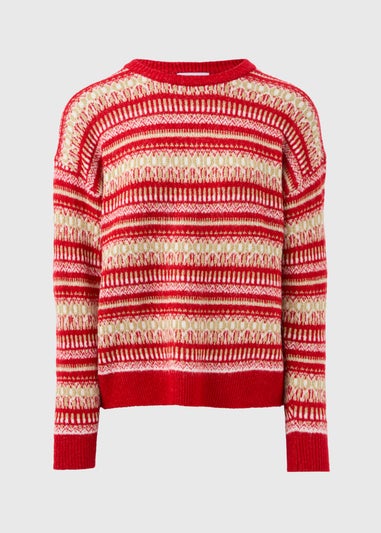 Red Knitted Fairisle Jumper