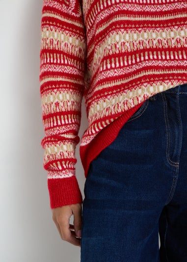 Red Knitted Fairisle Jumper