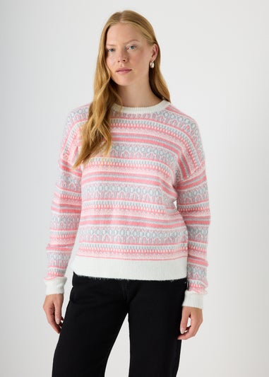 Pink Knitted Fairisle Jumper