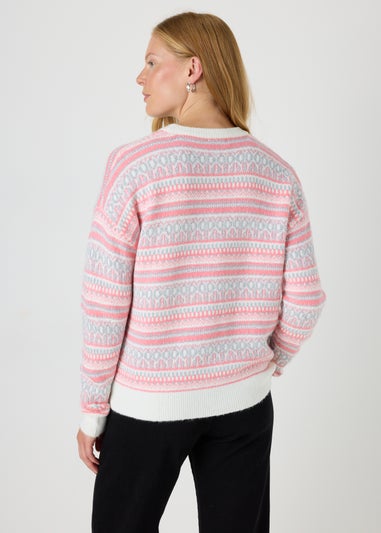 Pink Knitted Fairisle Jumper