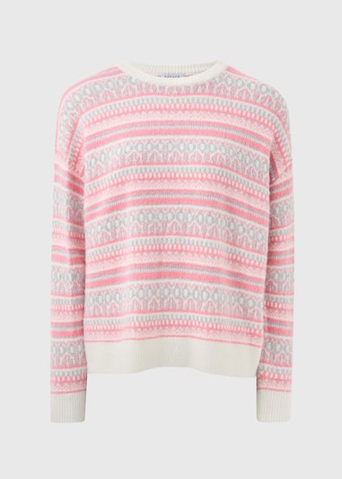 Pink Knitted Fairisle Jumper