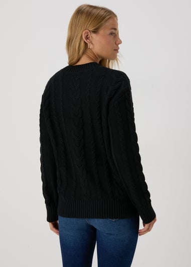 Black Cable Knit Jumper