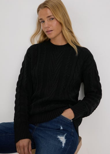 Black Cable Knit Jumper