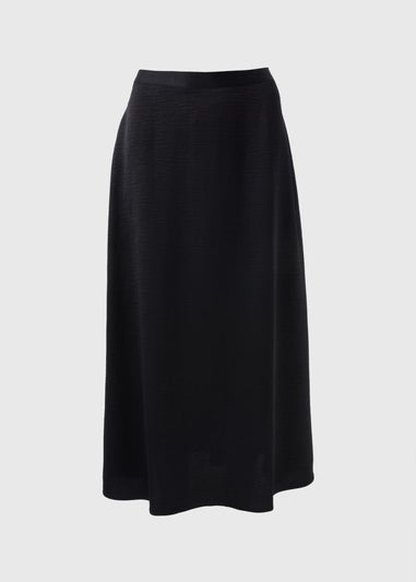 Black Satin Midaxi Skirt