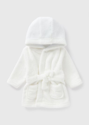 Baby White Soft Dressing Gown (Newborn-18mths)