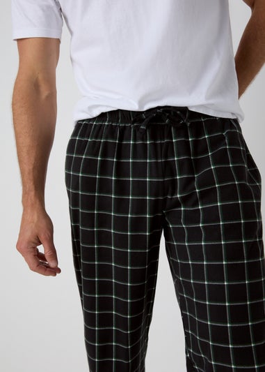 2 Pack Green Check Pyjama Bottoms