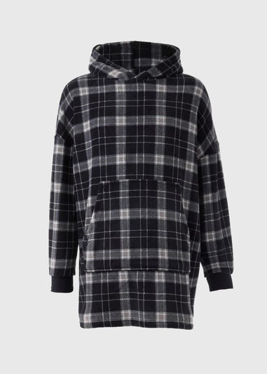 Grey Check Winter Snuggle Hoodie