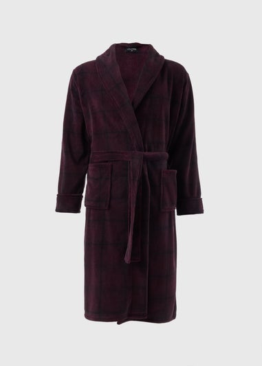 Burgundy Check Dressing Gown