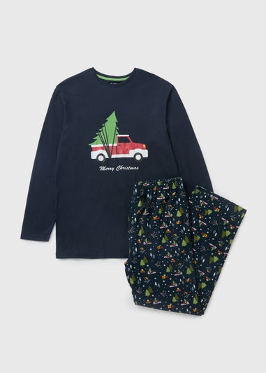 Navy Winter Scene Pyjama Set