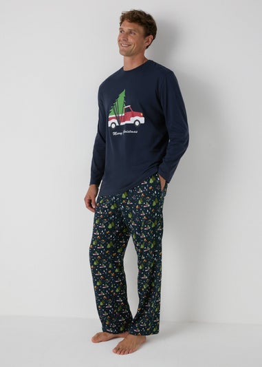 Navy Winter Scene Pyjama Set