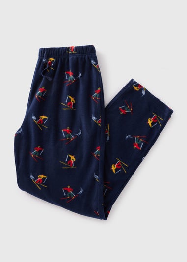 Navy Ski Microfleece Pyjama Bottoms