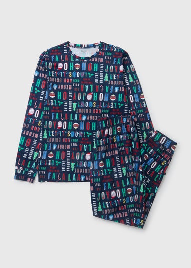 Navy Christmas Brights Family Pyjama