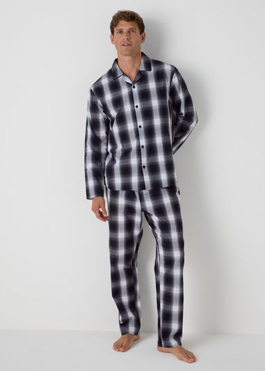 Black Check Woven Pyjama Set