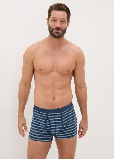 3 Pack Navy Geometric Keyhole Boxers