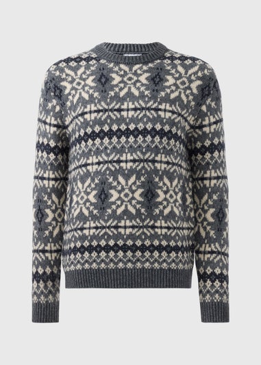 Grey Fairisle Knitted Jumper