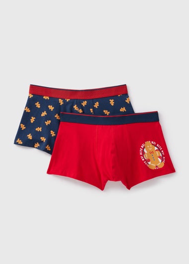 2 Pack Red Gingerbread Boxers