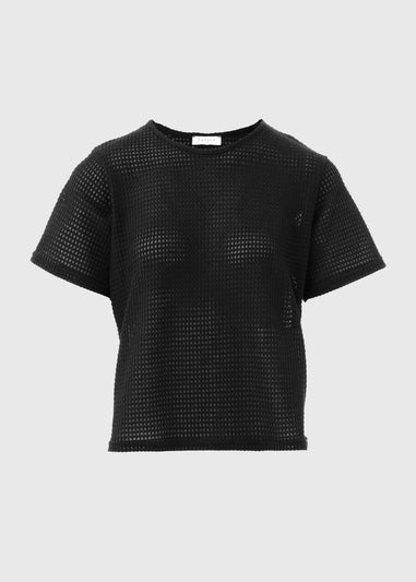 Black Crochet T-Shirt