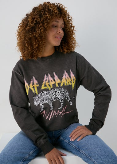 Black Leopard Print Sweatshirt