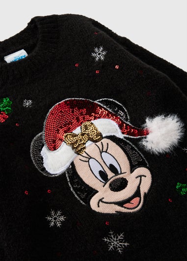 Minnie Mouse Girls Christmas Knit Jumper (1-12yrs)