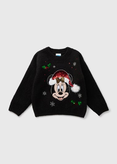 Minnie Mouse Girls Christmas Knit Jumper 1 12yrs Matalan