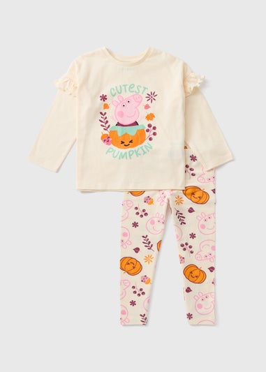 Peppa Pig Kids Cream Top & Bottom Pyjama Set (1-7yrs)