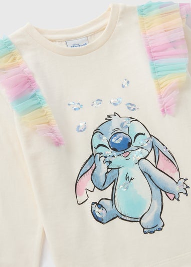 Disney Girls Cream Stitch Long Sleeve Top (1-7yrs)