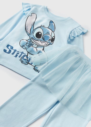 Disney Kids Blue Stitch Tutu Top & Bottoms Pyjama Set (1-7yrs)